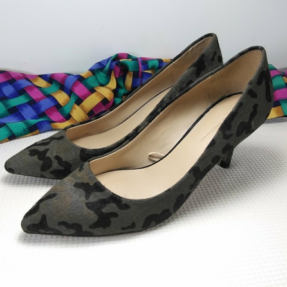 Zara Basic Green & Black Animal Print Pumps Sz 6 - Picture 2 of 7